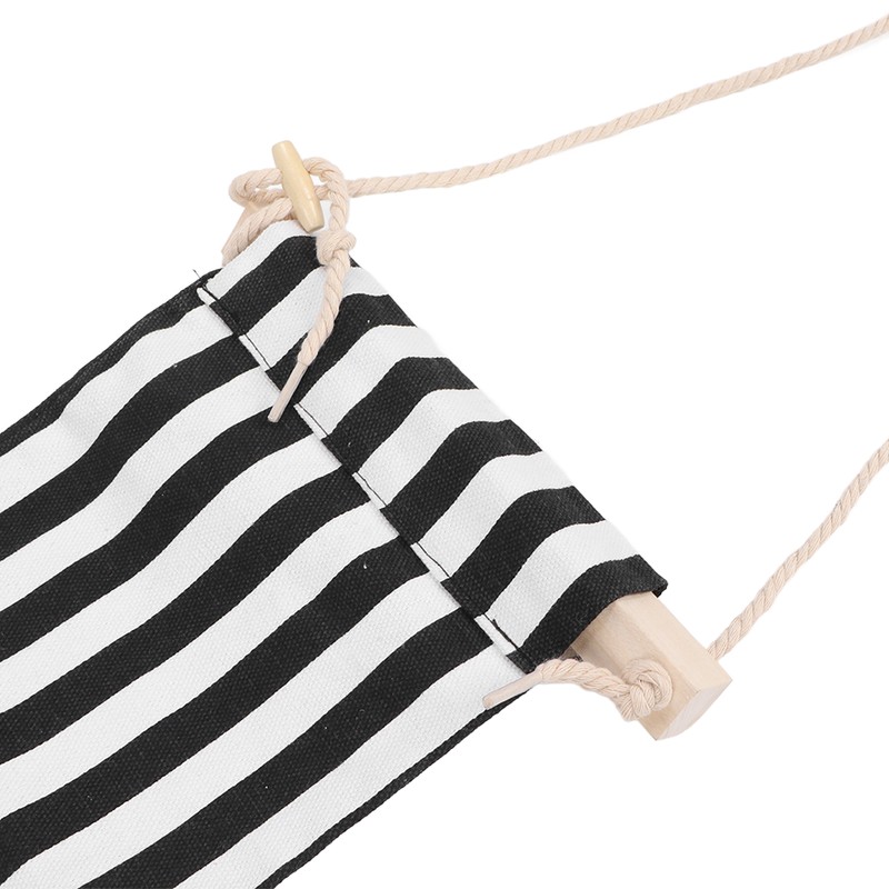 Footrest Black and White Streaks Soft Breathable Adjustable Foot Hammock
