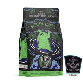 Bones Coffee Company Mudslide Boogie Ground Coffee Beans Chocolate Mudslide Flavor, Made with Arabica Coffee Beans, Medium Roast Gourmet Coffee Inspired by The Nightmare Before Christmas (12 oz)