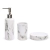 Bodico White 3-Piece Marble Bathroom Accessory Set