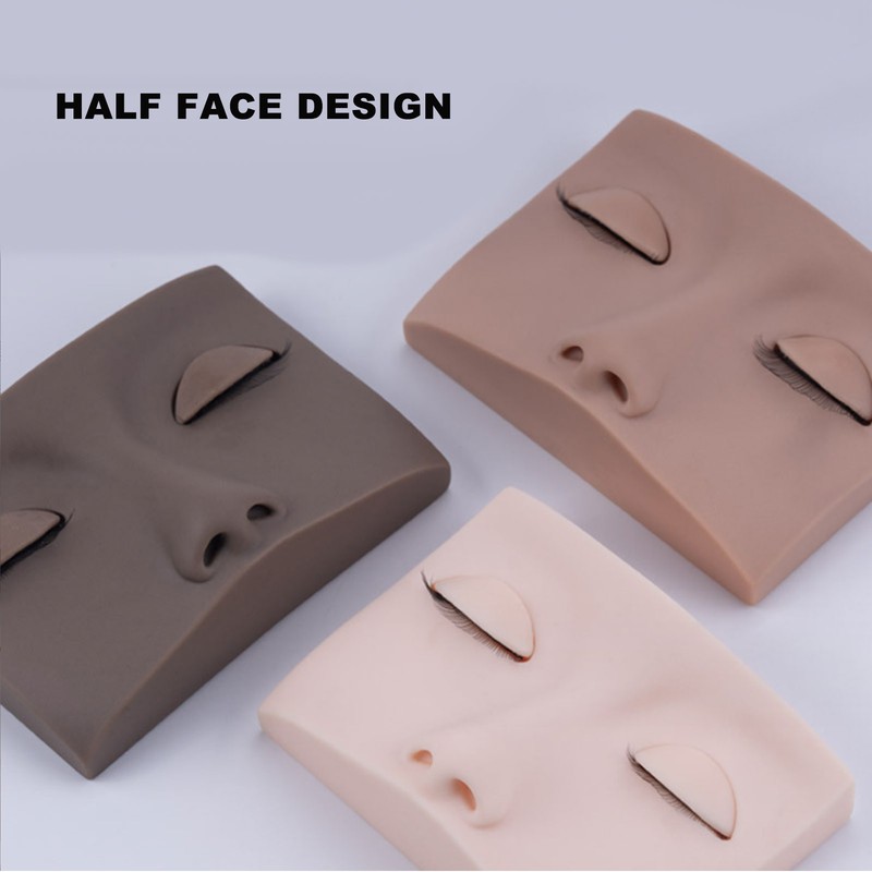 Eyelash Mannequin Head Practice Realistic Half Face Makeup Head Training