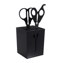 Professional Barber Scissors, Holder Salon Hairdressing Combs Clamps Scissors, Organizer Made of Durable Acrylic Stylish Hollow Scissors Pattern Design (Black)