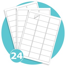 Triplast 10 x Multipurpose A4 Label Sheets - 24 Labels Per Sheet (64 x 34mm Each) - Easy Peel White Labels for Inkjet & Laser Printer - Address Labels, Shipping Labels, File Labels, DIY Stickers