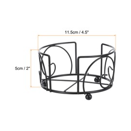 sourcing map 2Pcs Vintage Coaster Holder Black Metal Coaster Holders for 4.3 Inch Round Coasters, Hold 6 Coasters.