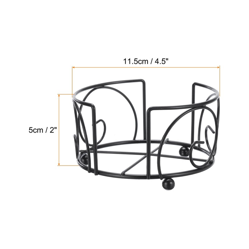 sourcing map 2Pcs Vintage Coaster Holder Black Metal Coaster Holders