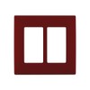 Leviton Renu Two-Gang Screwless Snap-On Wallplate, REWP2-RE, Red Delicious