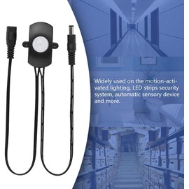 5A DC 6-24V Mini Sensor de Movimiento Sensor PIR Detector de Movimiento Interruptor automático Tira de LED(Negro)