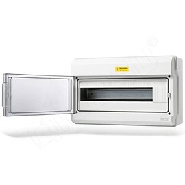 QILIPSU IP65 Clear Cover 18 Way Power Distribution Box with Bus Bars and DIN Rail for Miniature Circuit Breaker, PC Plastic (18 Way)