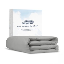 sunflower Twin Comforter Silver Gray Lightweight Down Alternative Filling Cotton Shell Bedding Twin XL Comforter Blanket for Dorm Hot Sleepers with Corner Tabs Soft Breathable Machine Washable