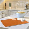 xigua dish drying mat Plain Rust Orange Solid Color drying
