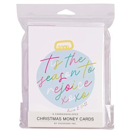 Dicksons Christmas Stationary Greeting Money Card With Envelopes 7.5 x 5.5 Inch Paper Whimsical Text Assorted Pack of 8