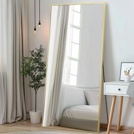 MELOMOIR 76"x34" Gold Mirror Full Length, Large Floor Mirror for Home Gym Bedroom Living Room, Oversized Mirror with Shatterproof Tempered Glass, Large Standing Mirror Haning Mirror Leaning Mirror