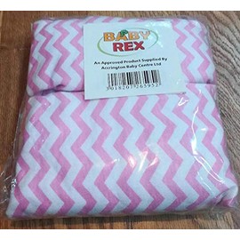 BABY REX® 2 x Travel Cot 100 x 70 cm Fitted Sheets - Premium Quality 100% Cotton - Pink Chevrons