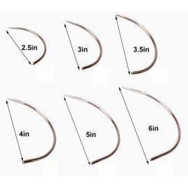 Unbranded Curved Heavy Duty Sewing Needles Pack, Great For Leather Upholstery Furniture - 4 inch