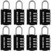 DELSWIN Combination-Padlock 4-Digit-Gym-Locker-Lock - 8 PCS Resettable Combo Lock for
