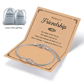 iWenSheng Birthday Gifts for Friends Female - Love Knot Friendship Bracelets Gift for Women Woman, BFF Christmas Bracelet Present for Best Friend Bestie