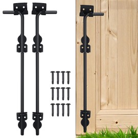 Zonon Cane Bolt Fence Gate Drop Rod Ground Gate Hardware Latch Stopper Door Drop Pin for Wooden Fences Metal Double Doors Black, Black Finish(24 Inches)