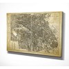 Paris Map Blue Gallery Wrapped Canvas Wall Art