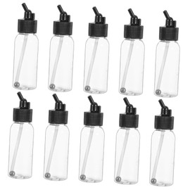 CIYODO 10pcs Plastic Paint Jars for Airbrush Dual-action Siphon Feed Containers for Artists Efficient Paint Storage Dispensing for Crafting and Illustration