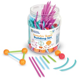 Learning Resources Geometric Shapes Building Set - 170 Pieces, Ages 5+ Math Learning Games for Kids, Early Math Skills, Back to School Activities, Classroom Games for Teachers