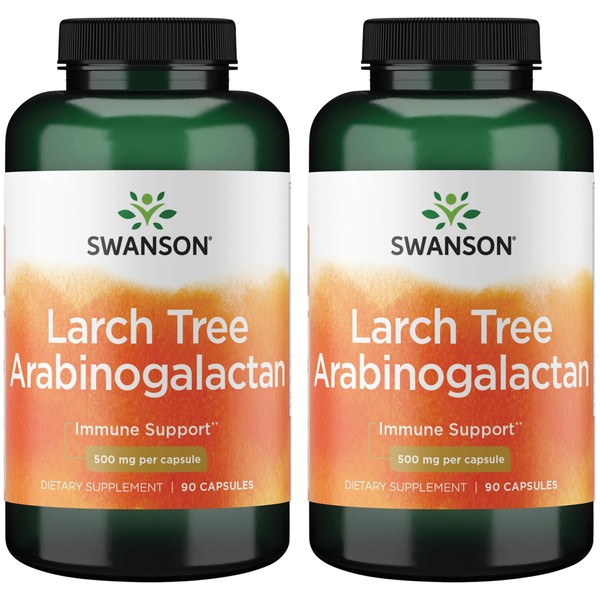 Swanson Larch Tree Arabinogalactan 500 mg 90 Caps 2 Pack