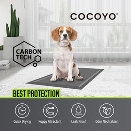 COCOYO Dog Training Pads 丨 Carbon Absorb Eliminating Urine Odor Doggie Training Pads 丨 Premium Charcoal Dog Pee Pads (100 Count, 22x22 inch),Gray