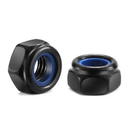 M8 x 1.25mm Nylon Insert Hex Lock Nuts 100Pcs 304 Stainless Steel Locknuts, Hex Drive, Black Oxide by SG TZH