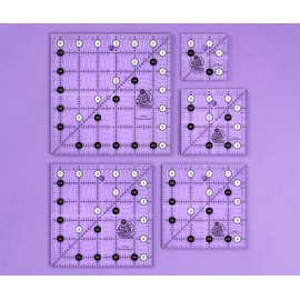 Craft Bunch - 5 Non-Slip Square Quilt Rulers - 2.5", 3.5", 4.5", 5.5", 6.5"