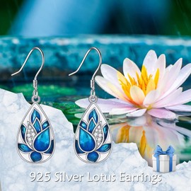 POPLYKE 925 Sterling Silver Tear Drop Earrings Dangle Mountain Filigree Sunflower Bee Dragonfly Life Tree Earrings for Women Girls Abalone Shell Turquoise Jewellery Birthday Mother's Day Gifts for