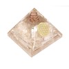 Sawcart Selenite Orgone Crystal Pyramid with Flower of Life Symbol