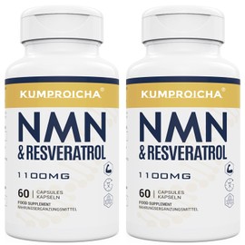kumproicha NAD+ Trans-Resveratrol Supplement 1100mg with Black Pepper Extract - Cellular Energy Booster - (60 Count (Pack of 2))