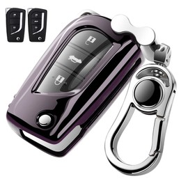 Toyota Smart Key Case, Key Cover, TPU, Toyota Dedicated Design, 3 Buttons, Keychain, Smart Key Case for Toyota RAV4 etc, Black