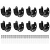 sourcing map 8Pcs Closet Rod End Supports, 0.98" Stainless Steel