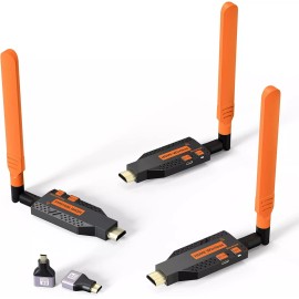Coolpie Long Range 1080P HDMI Wireless Extender Video Screen Transmitter & Receiver Kit - 150m/450ft Transmitter and 2 Receiver