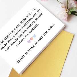 Funny Birthday Card for Men Women, Humorous Birthday Card for Him Her, Bday Gifts for Best Friend, One Minute You're Young And Cool...