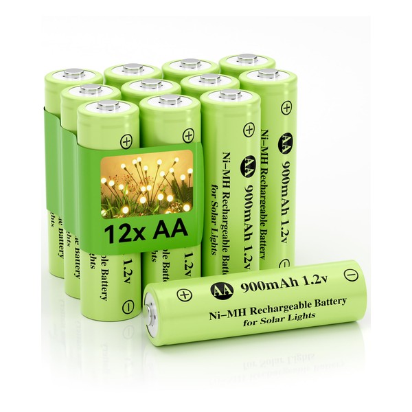 Howardly 1.2v AA Ni-MH Rechargeable Battery, Double A 900mAh 1.2V