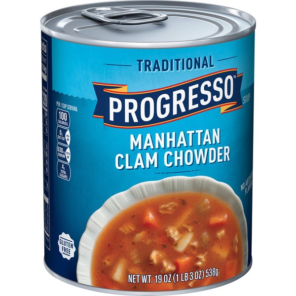 Progresso Soup Traditional, Manhattan Clam Chowder, 19 oz