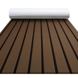 FOCEAN Boat Flooring EVA Foam Boat Decking Faux Teak Marine Flooring Marine Mat Sheet for Motorboat RV Yacht Kayak Surfboard, 94.5''x 15.7'', Terra with Black Lines