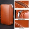 KEENSUN Cedar Wood PU Leather Cigar Travel Humidor Case Set