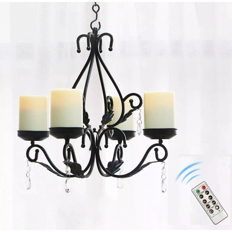 GiveU 3 in 1 Lighting Chandelier with 4pcs Battery Operated