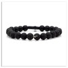 Xusamss Cross Bead Bracelet 8MM Lava Rock Turquoise Tiger Eye