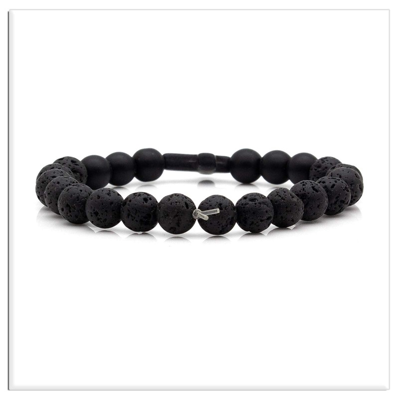 Xusamss Cross Bead Bracelet 8MM Lava Rock Turquoise Tiger Eye