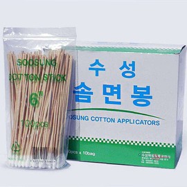 셀러버디G 100 Cotton-Tipped Swabs in 10 Packs of 15cm Long Q-Tips (6 inches)