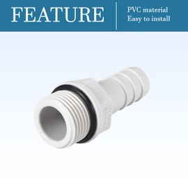 QUARKZMAN 10 mm Barb to G3/8 Male Thread Pipe x 6 Pieces PVC Straight Barb Hose Pipe Fitting for Air Water Fuel Pneumatic Hose, White