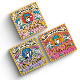 Fishwife Albacore Tuna Trio 3-Pack (with Lemon, Spicy & Spanish Olive Oil) | Wild-Caught & Hand-Packed | MSC-Certified Sustainable Seafood, Gluten Free, High Protein