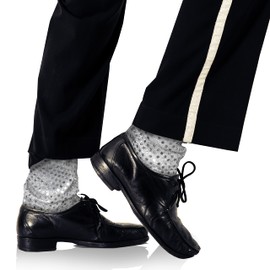 Skeleteen Silver Sequin Costume Socks - Sparkle Dance Party Silver Sequined Shiny Sock Cover Cuffs Costumes Accessories