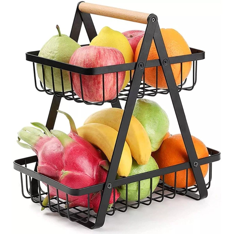 Clicmania Canasta Frutero Organizador 2 Niveles Exhibidor Multiusos