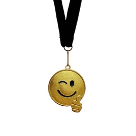 Zelaro Children's Metal Medals Set - Set of 5 or 10 for Children's Birthday Parties | Gold Medals with Medal Ribbon | Ideal as a Bravery Medal for Football & Tournaments (5 x Thumbs Up)