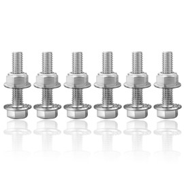 6pcs M10X1.5-40mm Stainless Steel Flange Screws Flange Exhaust Bolts and Nuts Kit for Securing Exhaust Components Hex Head Exhaust Manifold Hardware Kit
