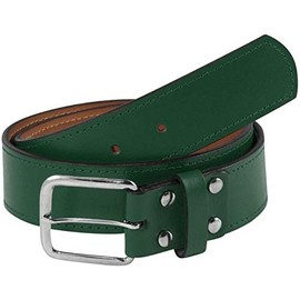 TCK Premium Leather Baseball Softball Belt (Dark Green, 34")