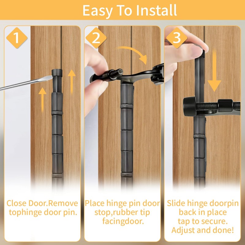 Door Stoppers 5 Pack Hinge Pin Door Stops, Adjustable Door